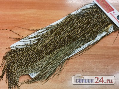 Седло петуха WHITING, градация Silver Midge, цвет Grizzly Golden Straw